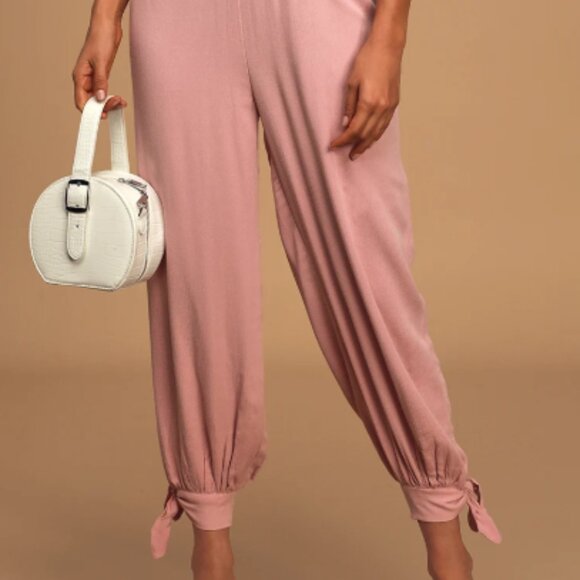 Lulu's Lolinda Mauve Pink Convertible Halter Jumpsuit S - Picture 12 of 16